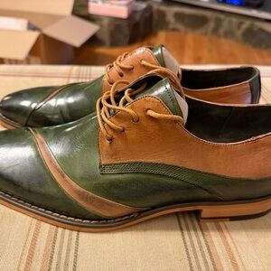 Stacy Adams Talmadge Dark Olive Green / Cognac - Size 9 Men’s Shoe - Like New